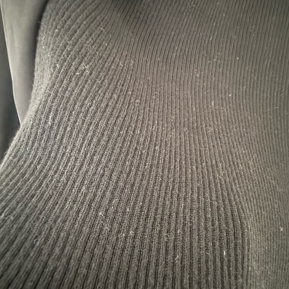 Halogen Black Women's Ribbed Blouse with Heart Neckline - Picture 6 of 7